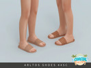 Sims 4 — Leather Slide Sandals Child by Arltos — 12 colors.