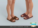 Sims 4 — Leather Slide Sandals Male by Arltos — 12 colors.