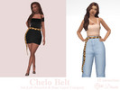 Sims 4 — Chelo Belt by Dissia — Cheetah pattern long belt