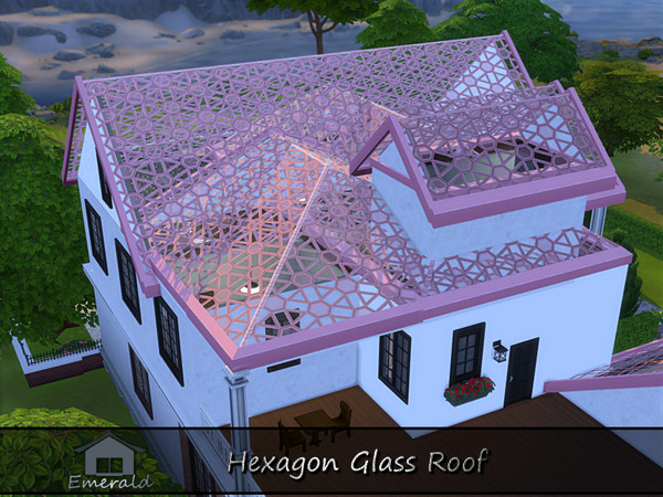 Sims 4 — Hexagon Glass Roof1 by Emerald — Hexagon Glass Roof is decorative and adds a touch of elegance to your exterior