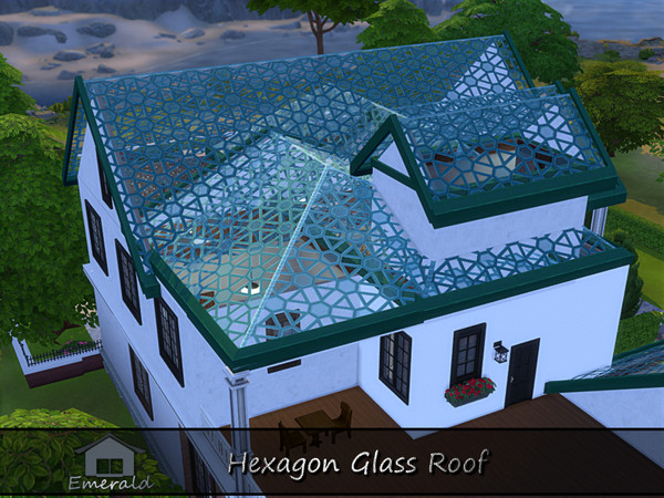 Sims 4 — Hexagon Glass Roof2 by Emerald — Hexagon Glass Roof is decorative and adds a touch of elegance to your exterior