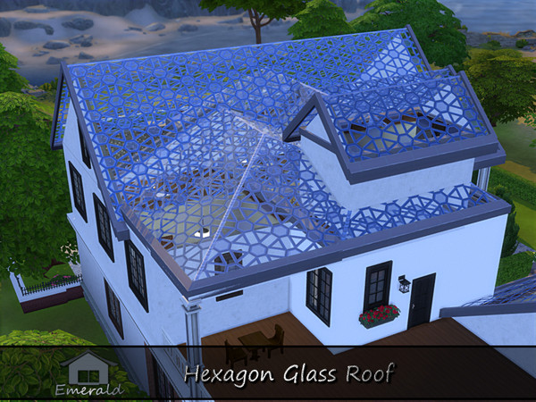 Sims 4 — Hexagon Glass Roof3 by Emerald — Hexagon Glass Roof is decorative and adds a touch of elegance to your exterior