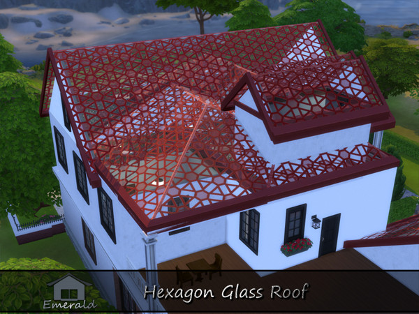 Sims 4 — Hexagon Glass Roof6 by Emerald — Hexagon Glass Roof is decorative and adds a touch of elegance to your exterior