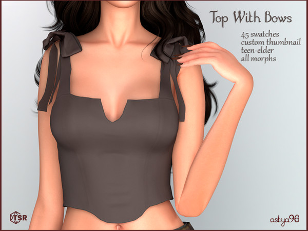 Sims 4 — Top With Bows by astya96cc — 45 swatches