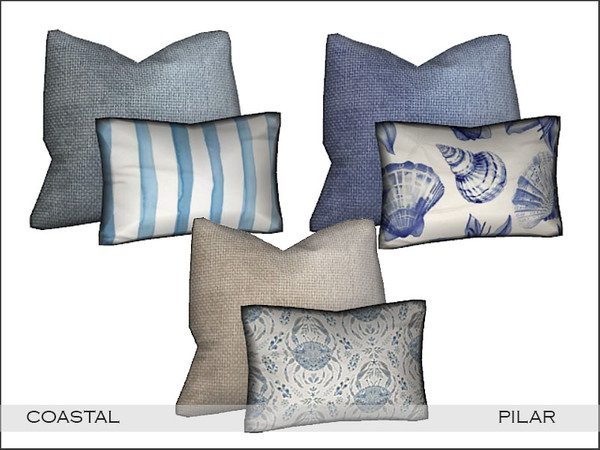 Sims 4 — Pilar Coastal Pillows by Pilar — A little corner with a coastal vibe