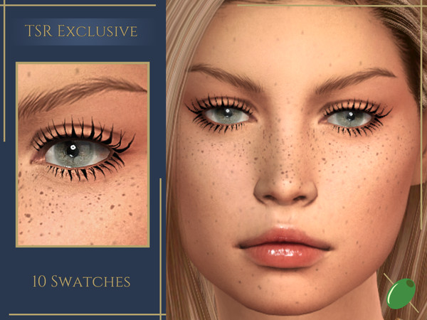 Sims 4 — Charlotte 3D Lashes by Pitted0live — Mid length 3d eyelashes with a mascara coated look Top lash only swatches