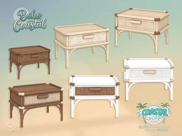 Sims 4 — Boho Coastal End Table by SIMcredible! — Oh the summer! That's the time of the year to be lazy, lie down in bed