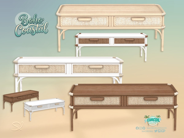 Sims 4 — Boho Coastal Coffee Table by SIMcredible! — Oh the summer! That's the time of the year to be lazy, lie down in