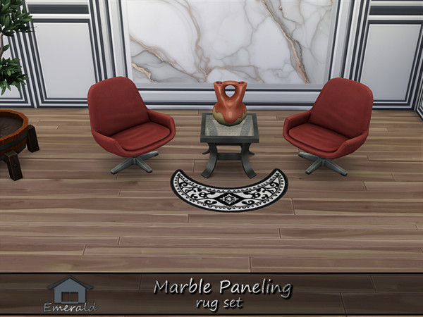 Sims 4 — MarblePanelingRug5 by Emerald — Elevate your interior rooms with the perfect luxury designs using marble