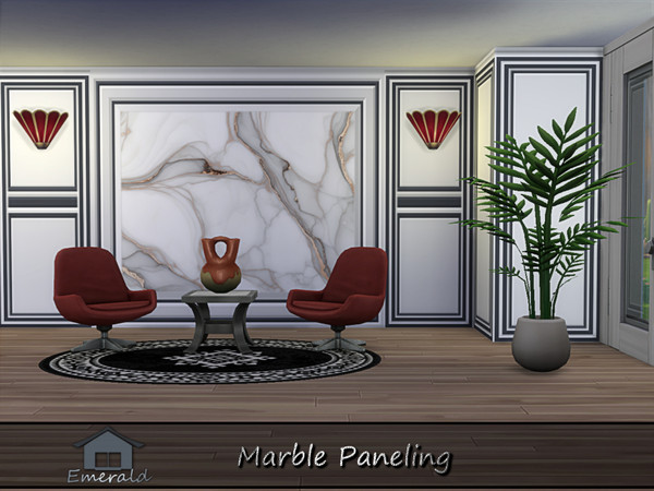 Sims 4 — Marble Paneling S1 by Emerald — Elevate your interior rooms with the perfect luxury designs using marble