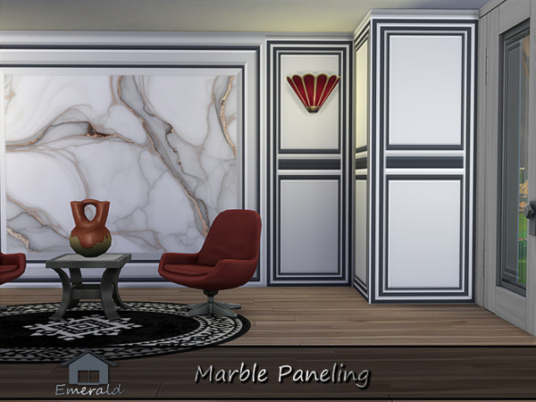 Sims 4 — Marble Paneling S2 by Emerald — Elevate your interior rooms with the perfect luxury designs using marble