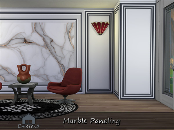 Sims 4 — Marble Paneling S3 by Emerald — Elevate your interior rooms with the perfect luxury designs using marble