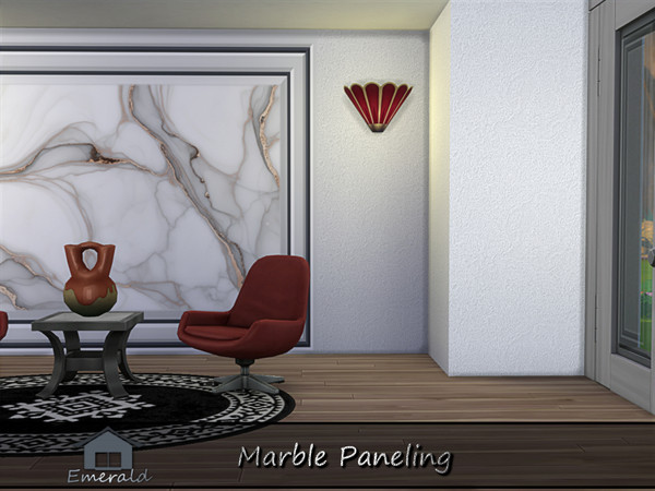 Sims 4 — Marble Paneling S4 by Emerald — Elevate your interior rooms with the perfect luxury designs using marble