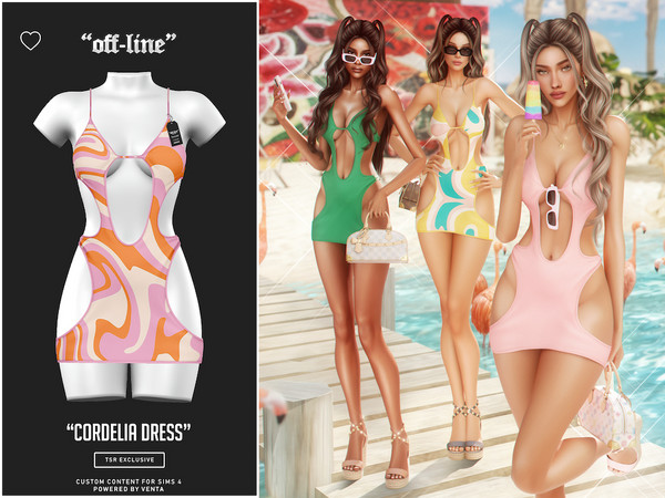 Sims 4 — Off-Line - Cordelia Dress - Patreon Exclusive by VentaStudio — 79 Swatches Full Body Category Disallowed for