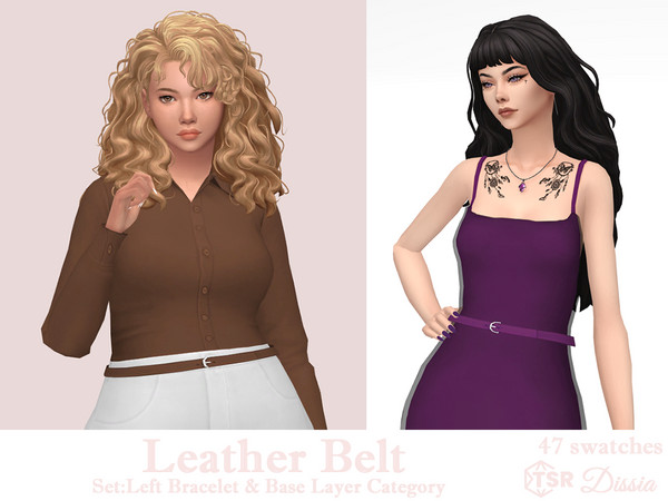 Sims 4 — Leather Belt - Base Layer Category by Dissia — Leather belt in many colors