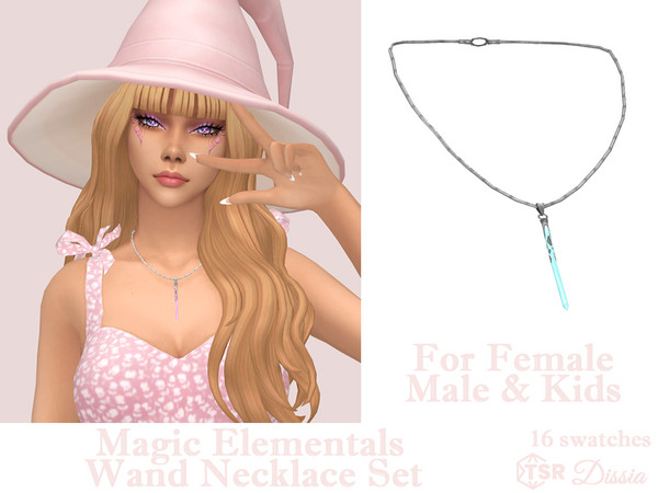 Sims 4 — Magic Elementals Wand Necklace Male by Dissia — Elementals wand shrunk to a little version hanged on necklace