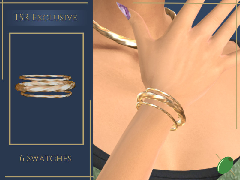 Sims 4 bracelet bangle and wrist accessory CC Chunky Twisted Bracelet by Pitted0live