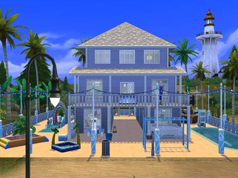 Sims 4 CC Dolphin's Cove Beach Home - nocc by Mariasha666