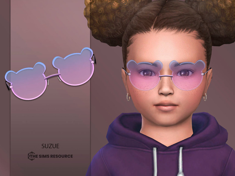 Sims 4 men’s accessory CC Bear Glasses Toddler by Suzue
