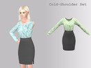 Sims 4 — Cold-Shoulder Set by Yinyn — - 8 swatches