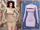 Sims 4 — Cutout mock neck mini dress by MysteriousOo — A sleek bodycon mini dress featuring a mock neckline, long