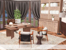 Sims 4 — Josie Study by BlusterSims — A refined and inviting home office featuring rich wood finishes, elegant drapery,
