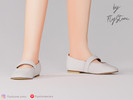Sims 4 — Child Mary Jane Flats by FlyStone — Child peep-toe wedge heels with slingback strap, smooth closed upper,