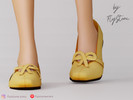 Sims 4 — Adult Flats With Leather Lace by FlyStone — Adult classic ballet flats featuring a rounded toe, decorative