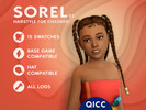 Sims 4 — Sorel Hair v3 by qicc — Long braided pigtails with styled edges and beads. - Maxis Match