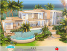 Sims 4 — Coastal Escape - Ava by melapples — a 3 bedroom coastal home. featuring a round pool and a great view of the