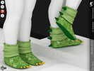 Sims 4 — Shoes KP1L- Toddler by KaTPurpura — Wool slippers with a pattern of lines and dinosaur spots.
