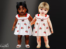 Sims 4 — Infant - Playful cherry dress with scalloped ruffle collar by Garfiel — A sweet infant dress with a softly