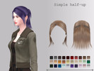 Sims 4 — Simple Half-Up by Yinyn — - 30 swatches