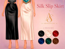 Sims 4 — Silk Slip Skirt by AbendsternCC — Elegant silk slip skirt with six luxurious color swatches.
