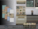 Sims 4 — Botanical Backsplash by Emerald — Botanical backsplash brings nature indoors using plant,leaf or floral designs.