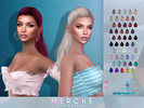 Sims 4 — Merche Hairstyle by Anto — High side parted long ponytail