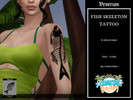 Sims 4 — Fish Skeleton Tattoo - Left and Right Arm - by Venerian by Venerian — 6 swatches with different placements The