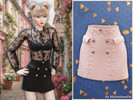 Sims 4 — Pearl button mini skirt by MysteriousOo — A sleek high-waisted mini skirt accented with decorative pearl buttons