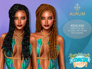 Sims 4 — Kehlani long half-updo locs hairstyle set by Aurum — Including 4 styles