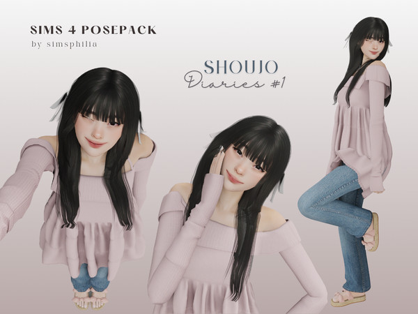 Sims 4 — shoujo diaries '1' posepack by simsphilia — info: - in-game pose