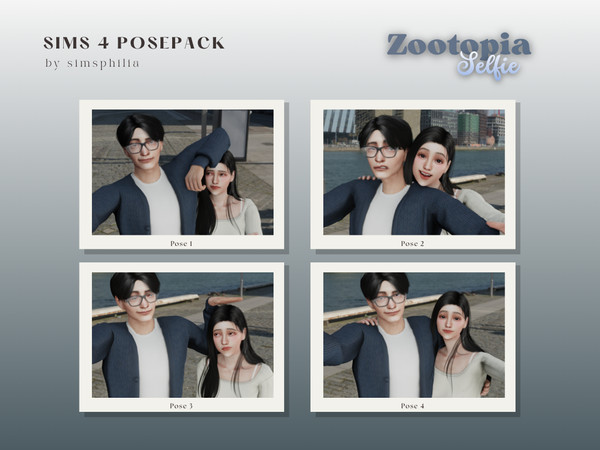 Sims 4 — zootopia selfie posepack by simsphilia — - in-game pose