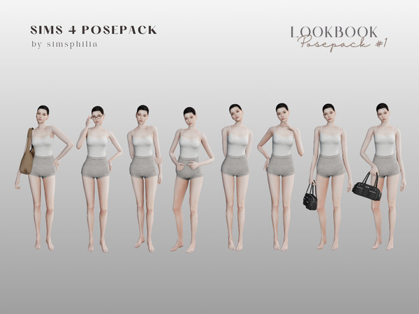 Sims 4 — lookbook posepack '1' by simsphilia — info: