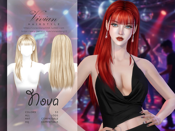 Sims 4 — Nova - Hairstyle by VivianDang — - All new meshes