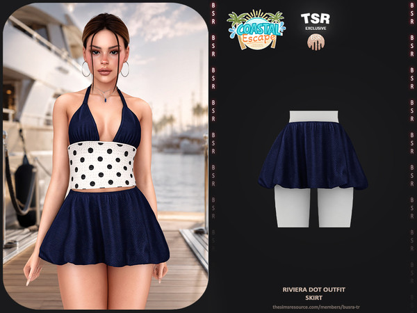 Sims 4 — Riviera Dot Outfit - Skirt by busra-tr — - BD1691