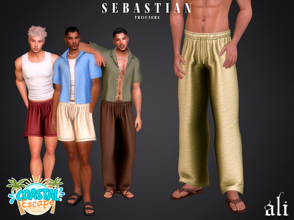 Sims 4 — SEBASTIAN trousers by ali1 — Two Shirts, Tank Top, Shorts and Trousers New Mesh