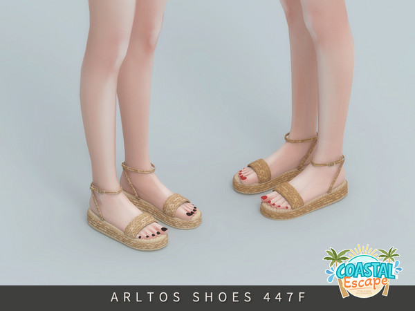 Sims 4 — Woven Platform Sandals Female by Arltos — 12 colors.