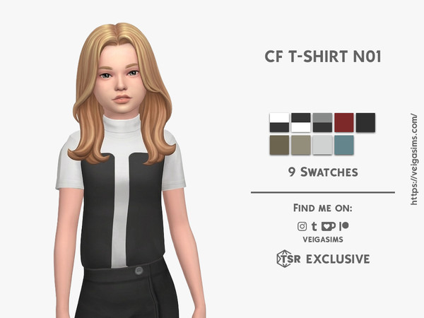 Sims 4 — CF T-SHIRT - One by David_Mtv2 — New mesh;
