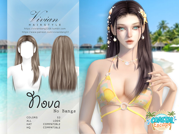 Sims 4 — Nova Seafoam - Hairstyle by VivianDang — - All new meshes