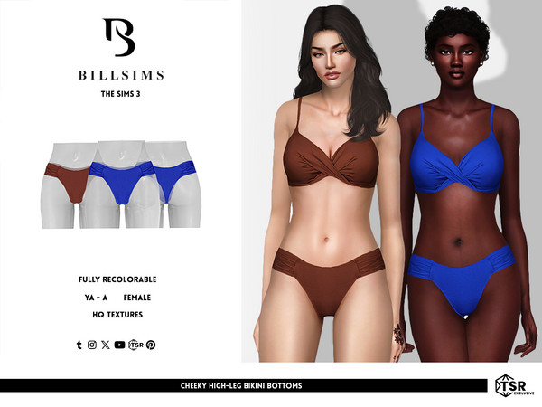 Sims 3 — Cheeky High-Leg Bikini Bottoms by Bill_Sims — These bikini bottoms feature a cheeky, high-leg design! - Female,