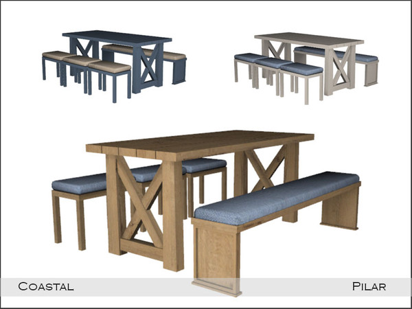 Sims 4 — Pilar Coastal PicnicTable by Pilar — Coastal Style for a Warm Summer